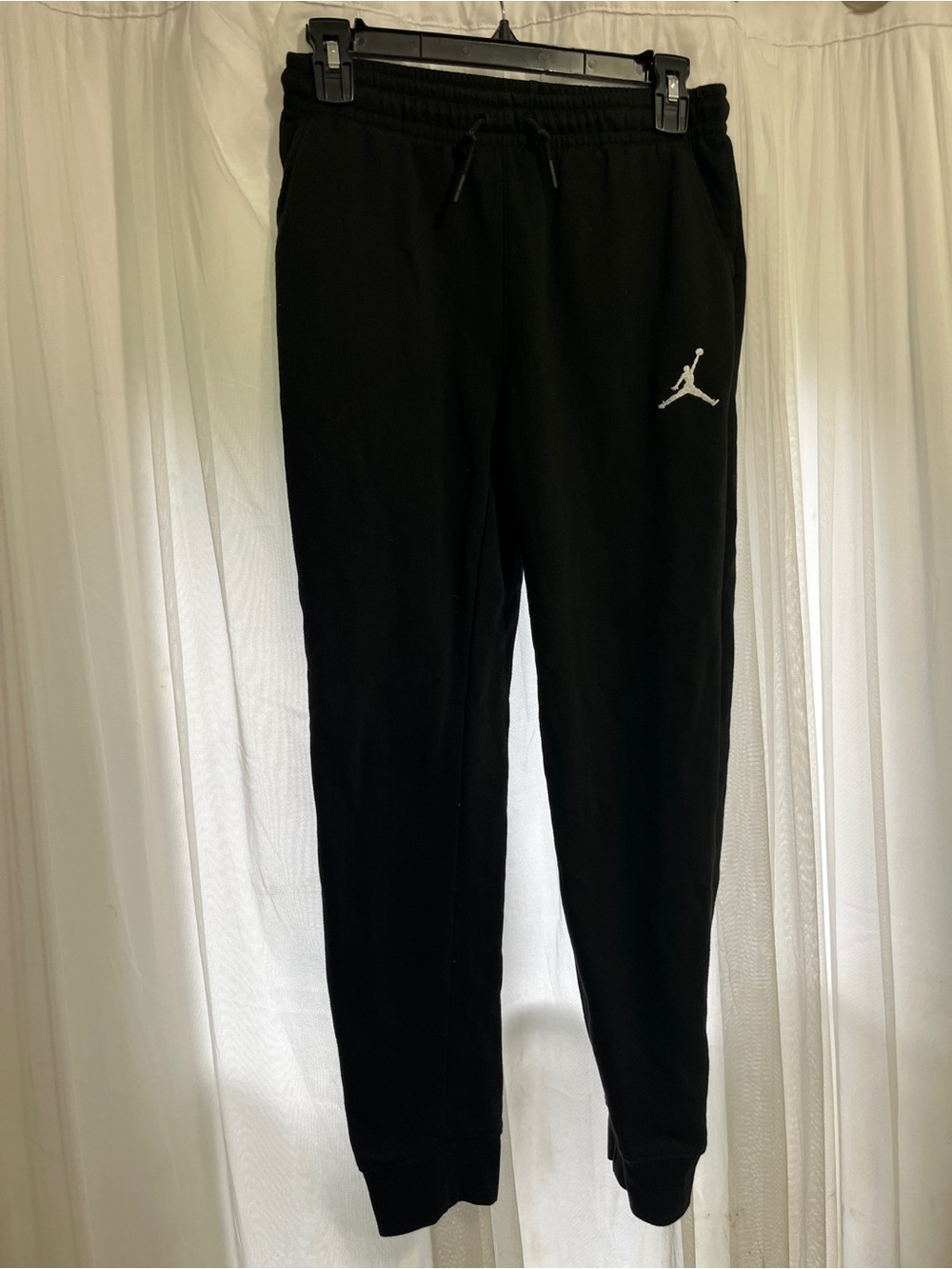 Jordan Black Jogger Sweatpants White Jumpman Logo size large workout sport